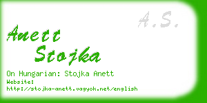 anett stojka business card